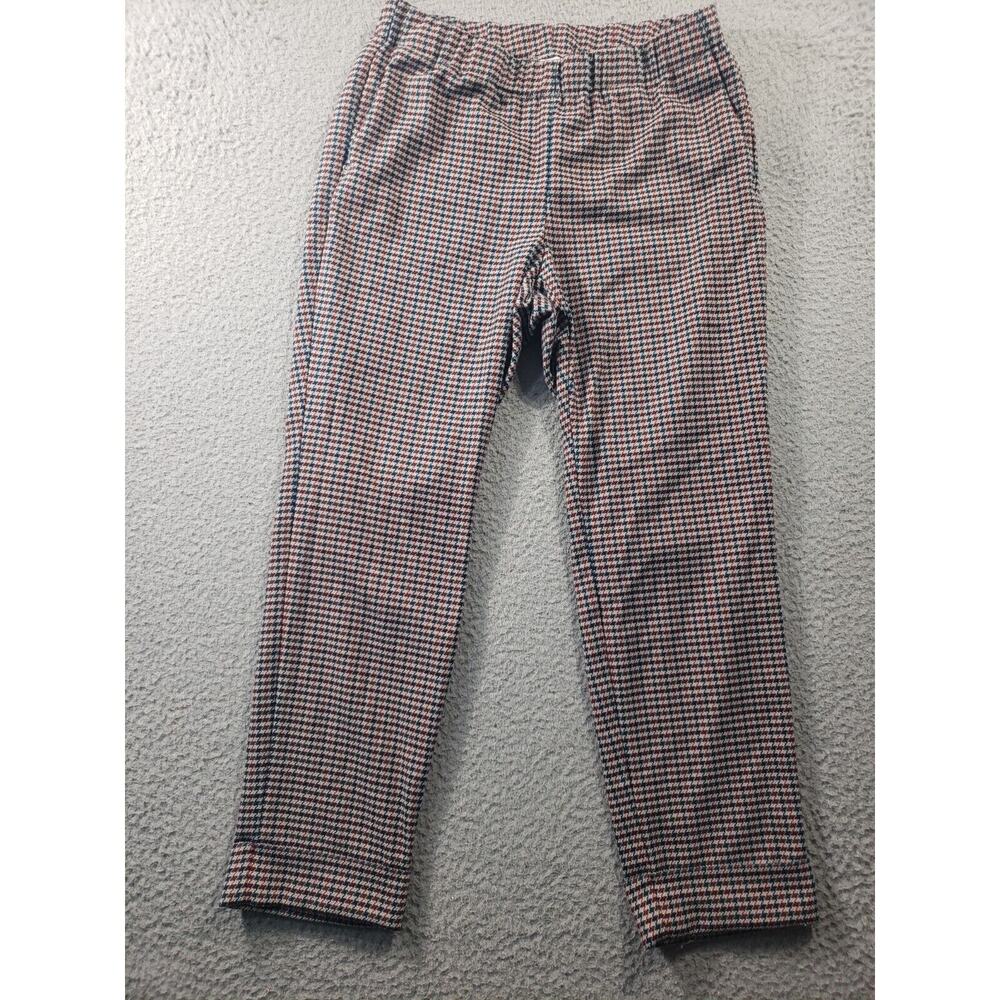 J Jill Pants Women's Petite 10P Houndstooth Plaid Cuffed Pull On Stretch 28x26